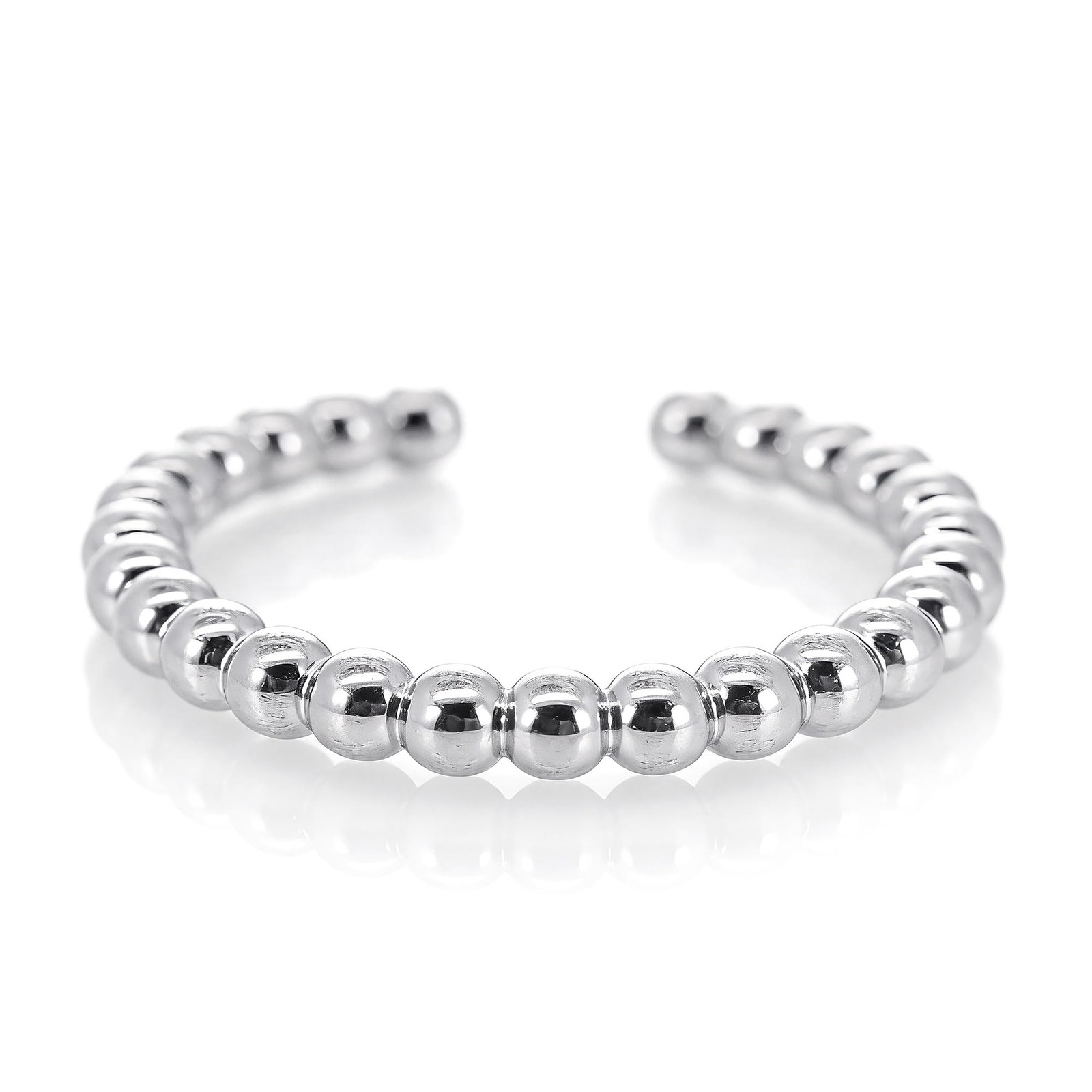 18K Gold Plated Beaded Ring – Adjustable Stackable Gift for Women, Daily Wear