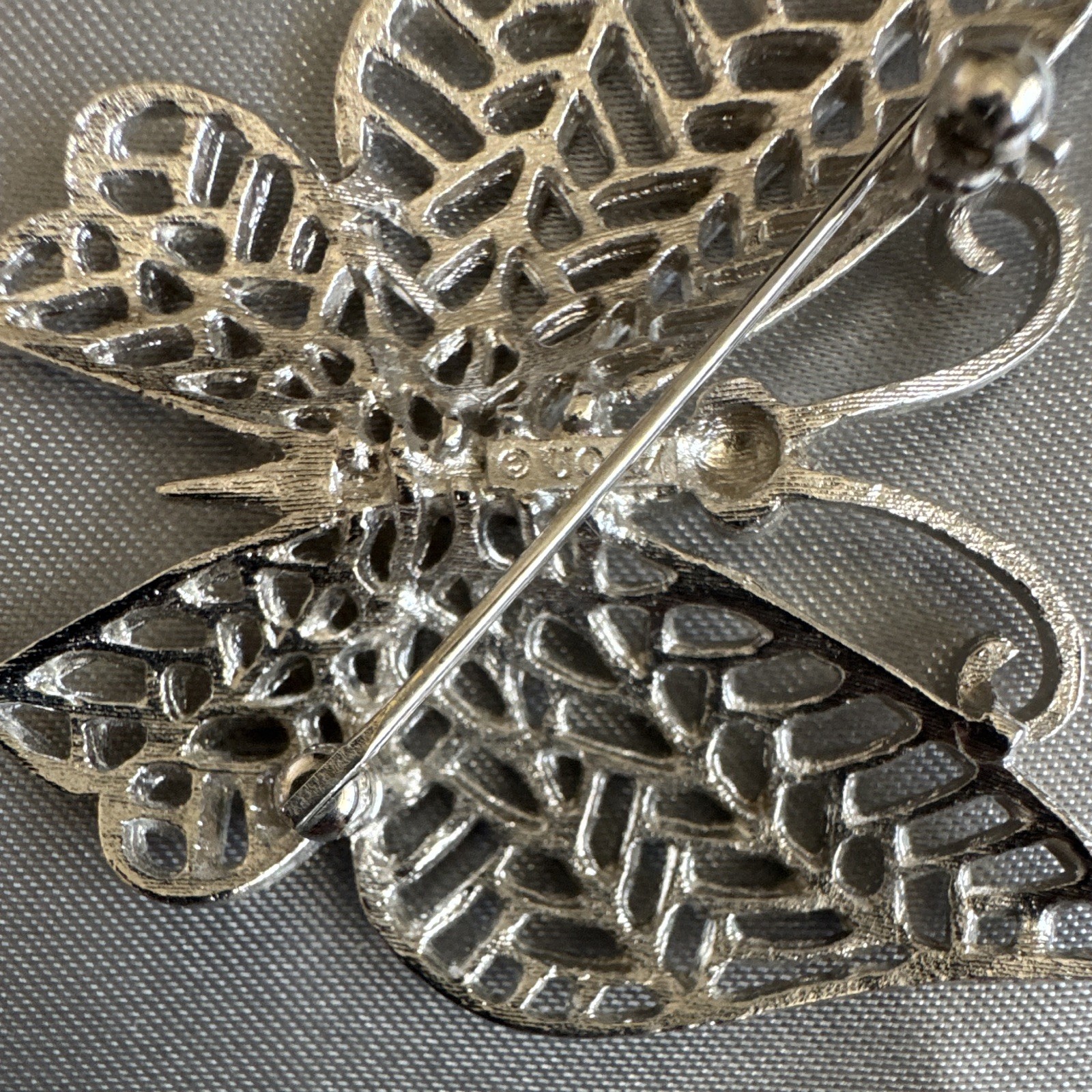 Silver & Gold Tone Metal Butterfly Brooch Pin, 2 in, Animals & Insects Theme