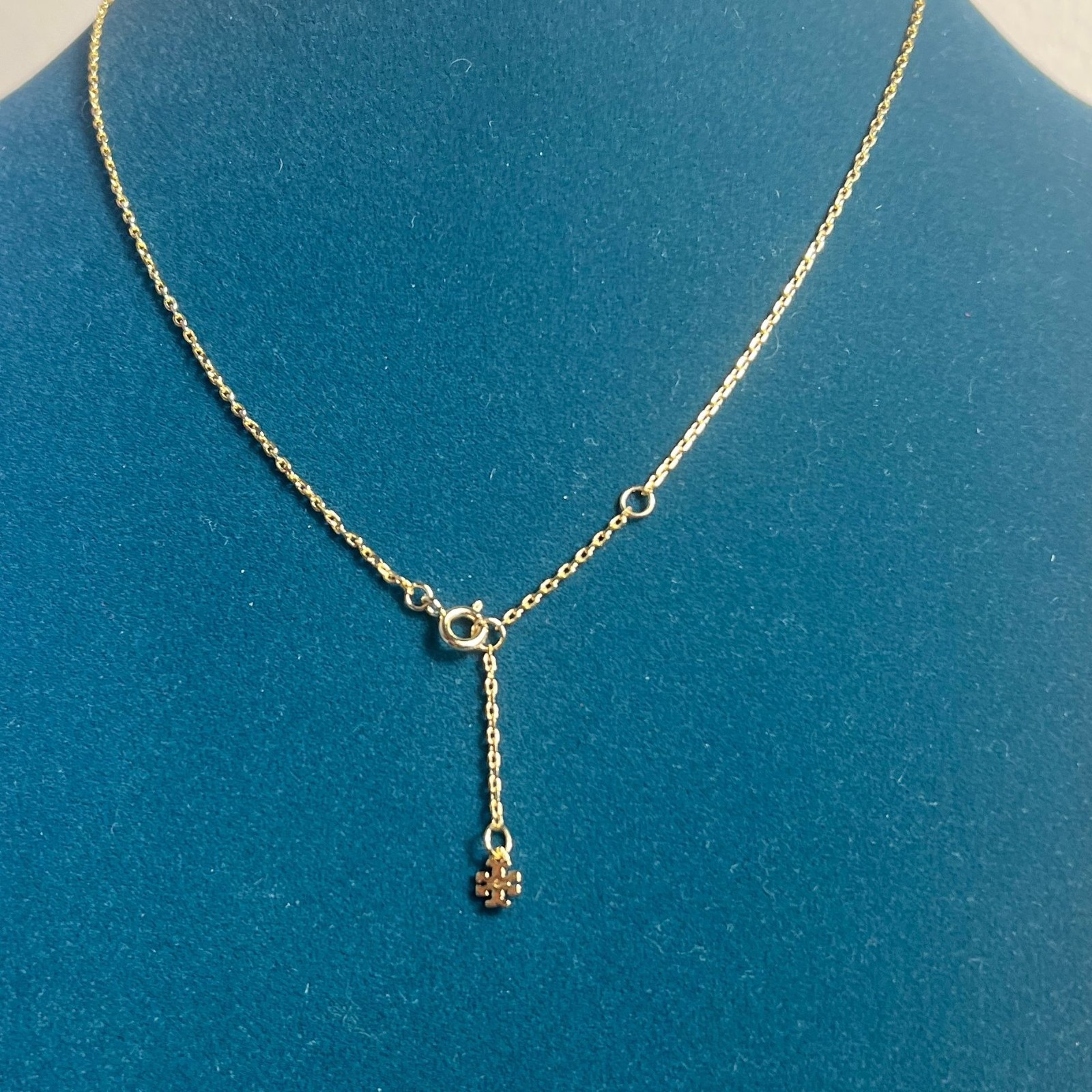 Tory Burch Good Luck Chain Heart and Logo Necklace