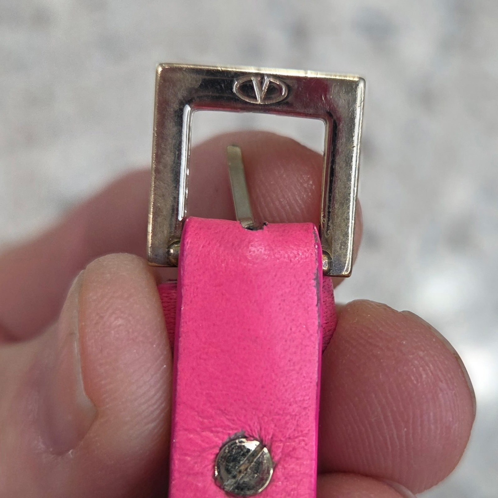 Valentino Garavani Rockstud Pink Rockstud Leather Bracelet Made in Italy