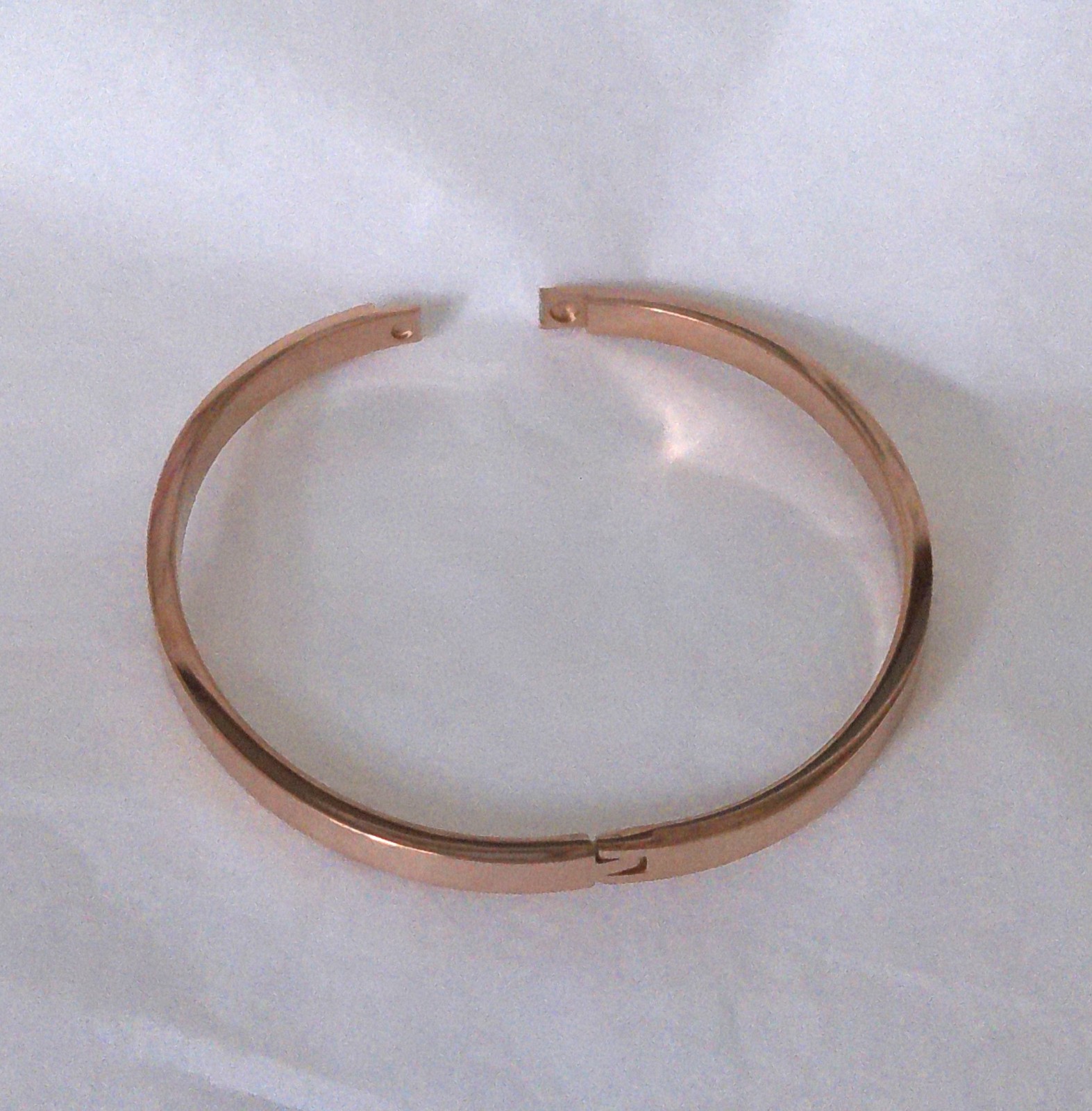 New Rose Goldtone Stainless Steel Oval Hinged Bangle Bracelet for All Occasions