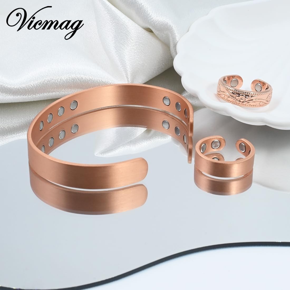 Copper Magnetic Bracelet for Women Ultra Strength Magnetic Bracelets 99.9% Pu…