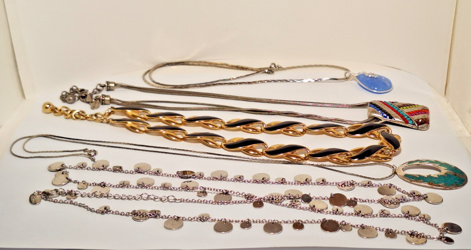 Lot of 5 Branded, Unbranded Fashion Necklaces & 1 With Sterling Silver Pendant
