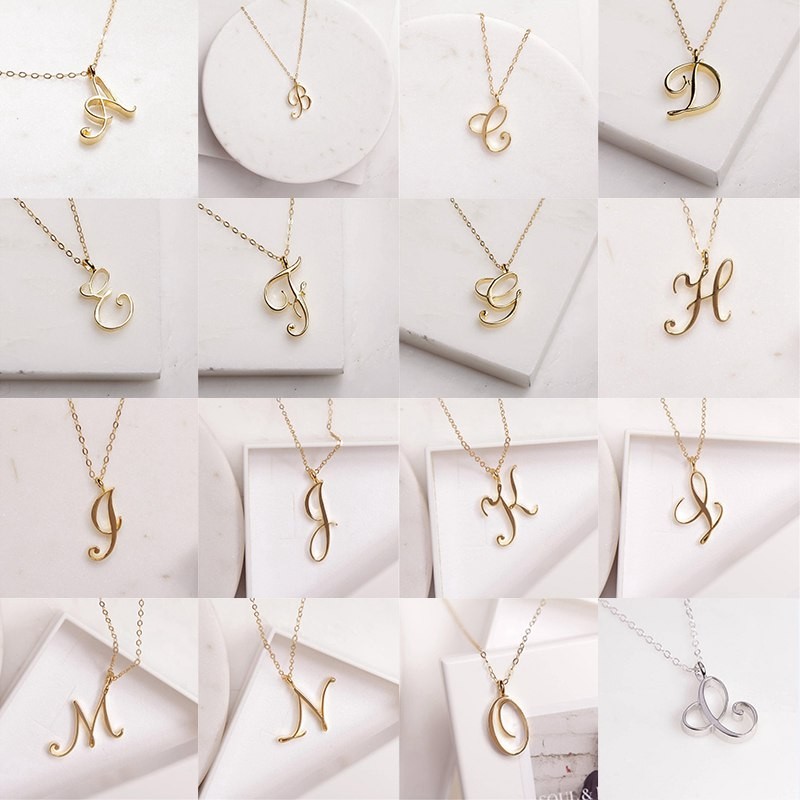 Necklace Female First Alphabet Ins Necklace Name Word English Letter 26 English