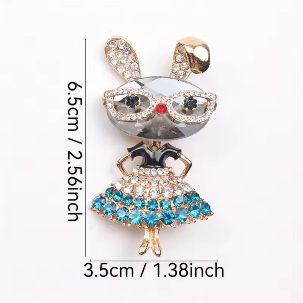 Easter Spring Bunny Crystal Rhinestone Brooch Pin Rabbit Animal Jewelry Gift