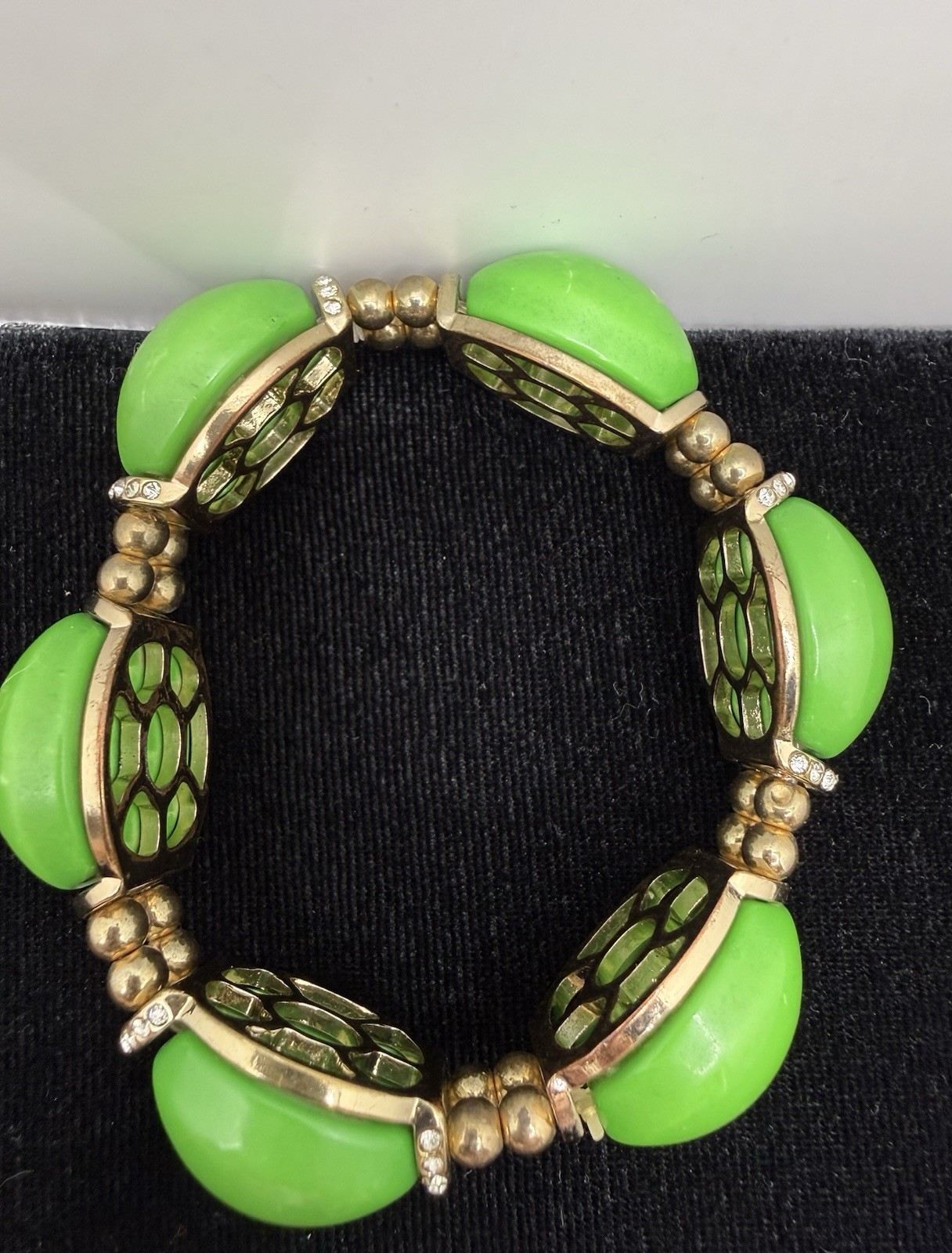 Dressbarn 3 Pc Lime Green Statement Jewelry Set Necklace Bracelet Earrings