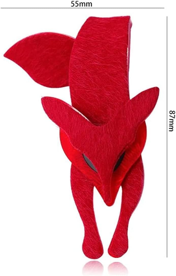 Fashion Fox Pin Brooch for Women Big Cute Acrylic Animals Brooch Lapel Pin Vinta