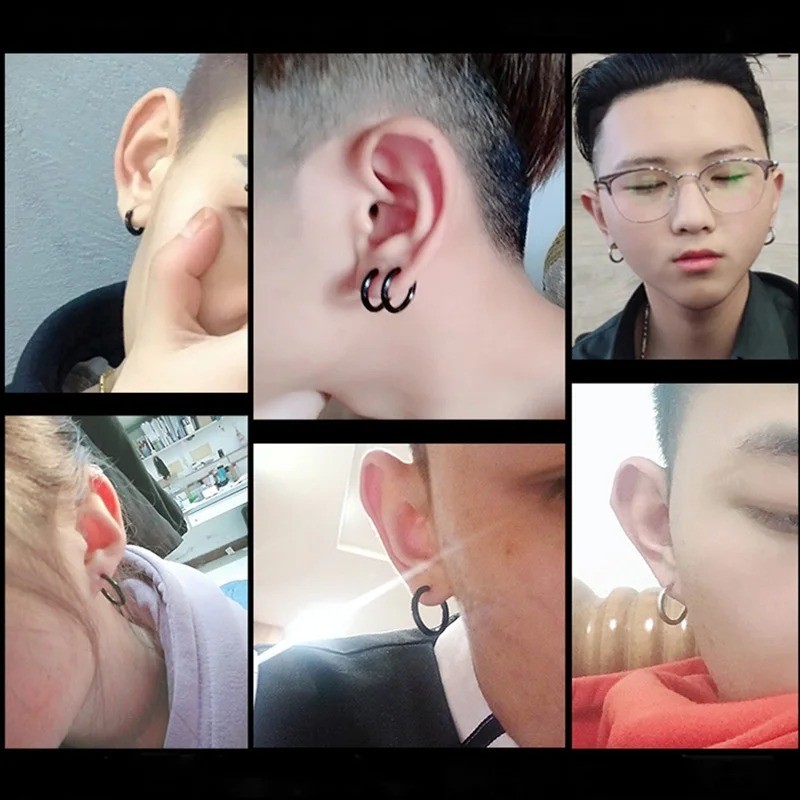 Continuous Mini Hoop Earrings 8mm 10mm 12mm 14mm 16mm Sterling Silver 925 Pair