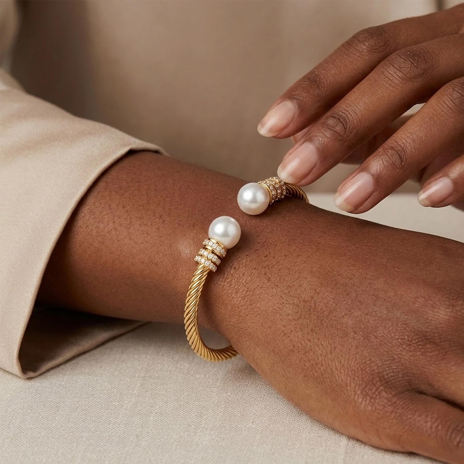 Gold Cable Wire Cuff Bracelet for Stainless Steel Open Cuff Bangle Bracelets .