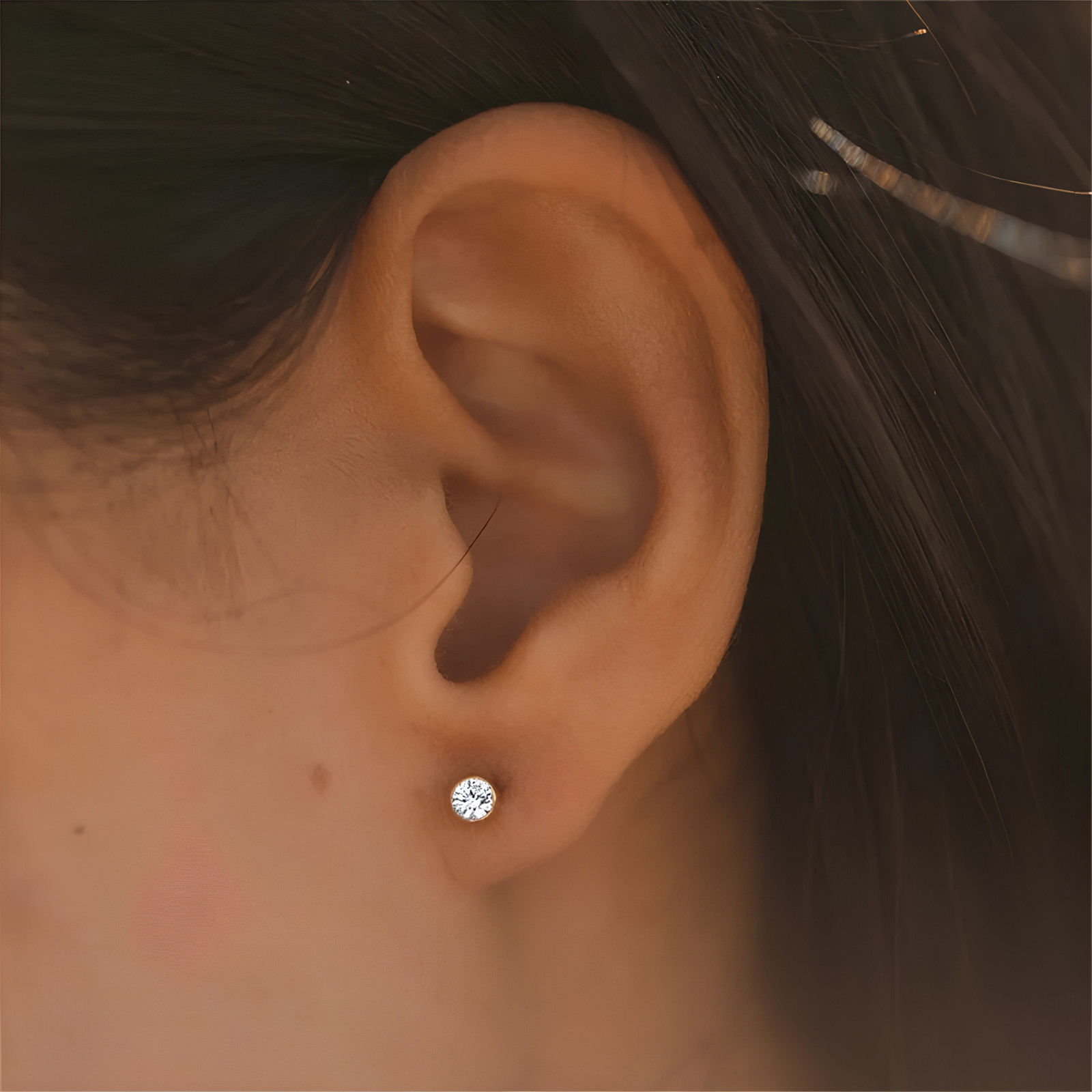 Birthstone Stud Earrings Stainless Steel Push Back CZ Women Girls Gift 12 Month