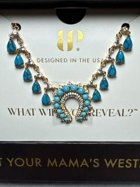 BP Outlaw-Quietly Dangerous. Turquoise Magnesite & Clear CZ on Gold