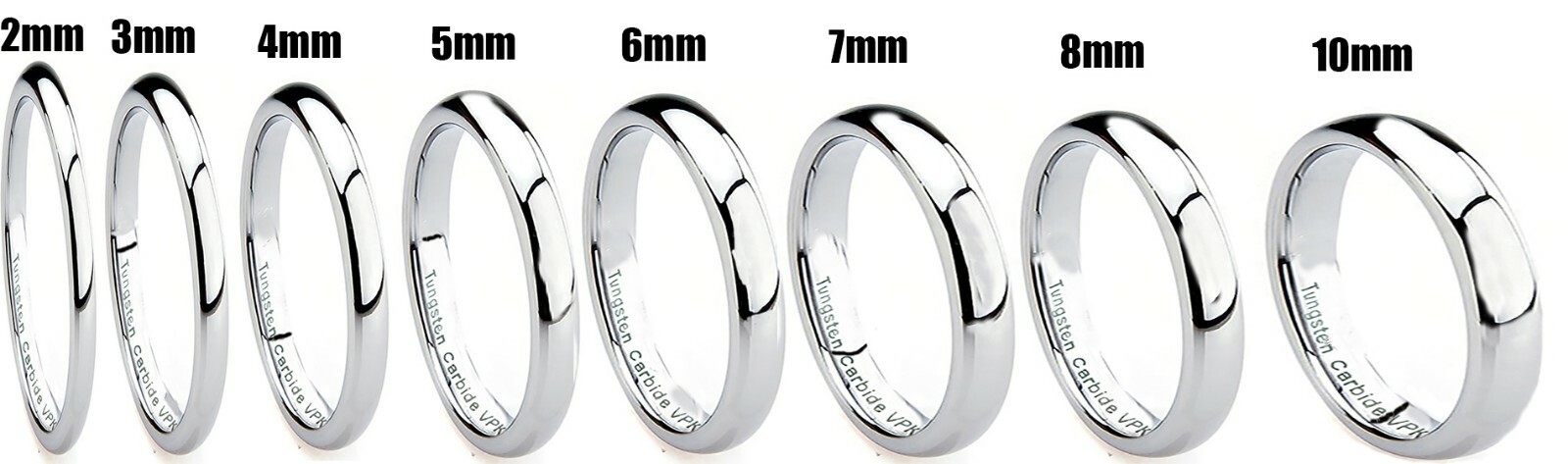 2-10mm Tungsten Carbide Mens Womens Wedding Engagement Bridal Band Ring sz 3-15