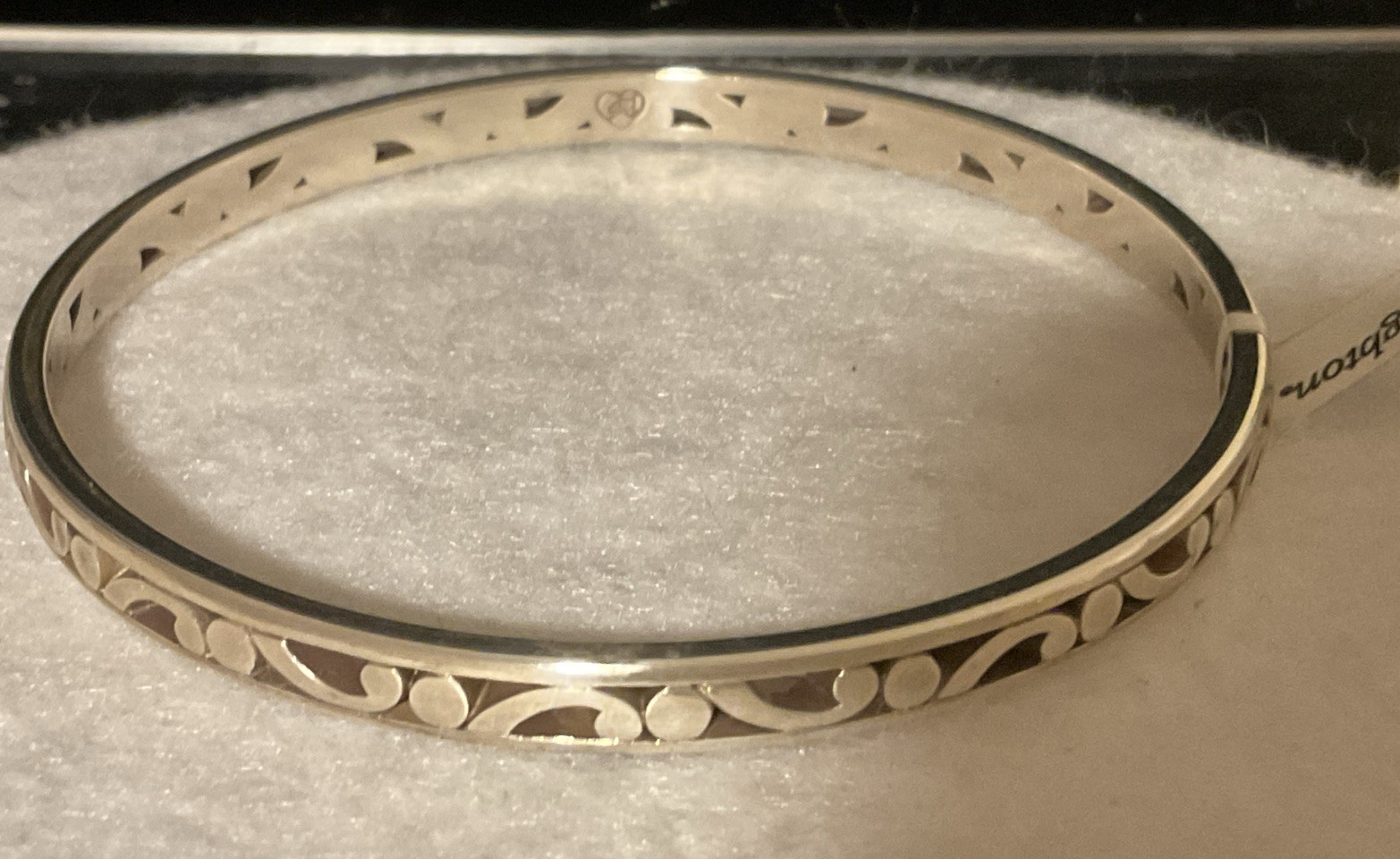 ICONIC SWIRLS! STUNNER NWT BRIGHTON CONTEMPO SLIM OPEN SCROLL BANGLE BRACELET