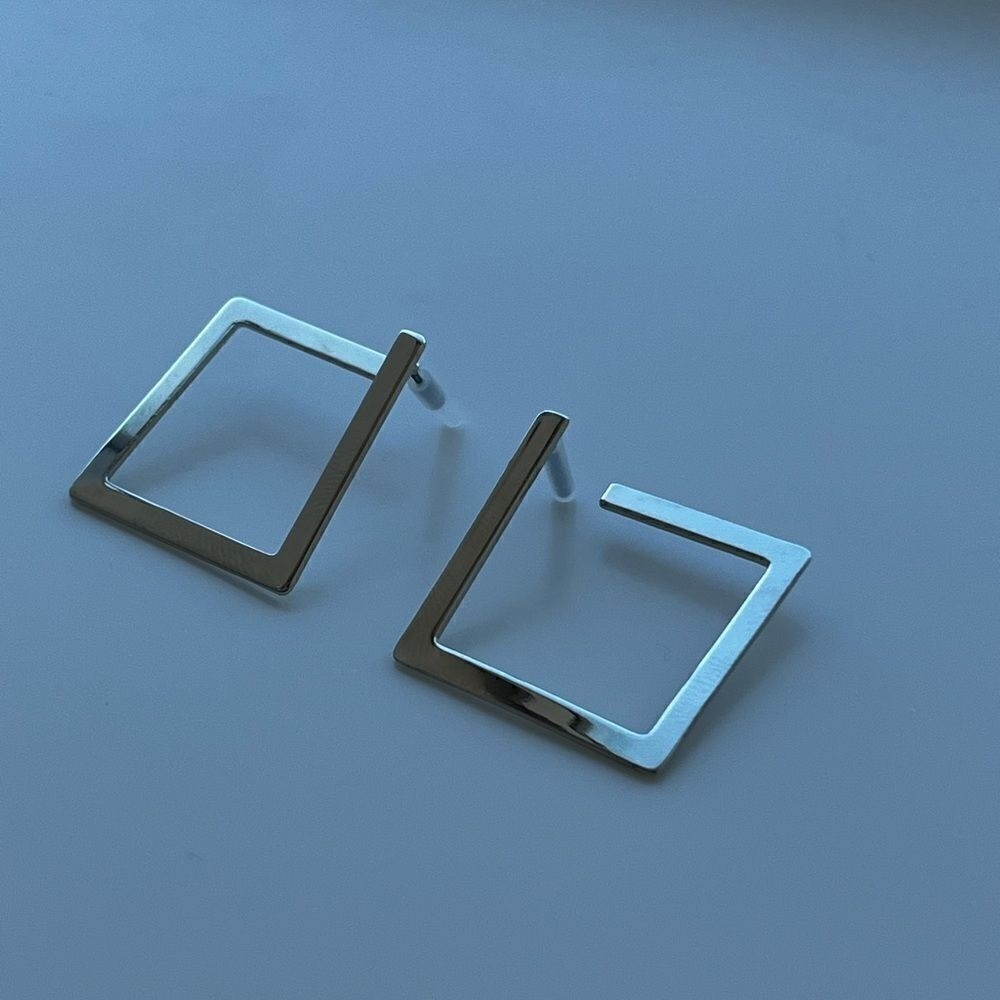Geometric Design Cuff Hoop Earrings