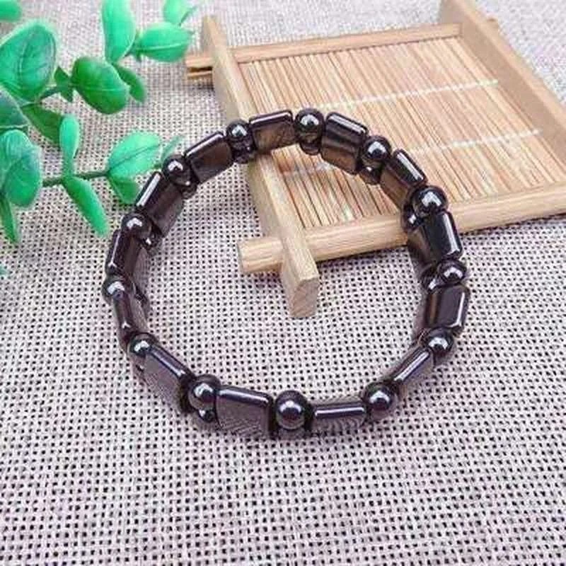 Hematite Magnetic Bracelet Energy Beaded Elastic Health Care Unisex