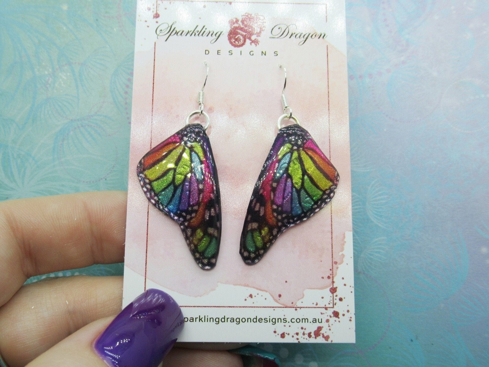 Butterfly Earrings Stained Glass Rainbow – Fairy Jewellery, Gift for her Fairy