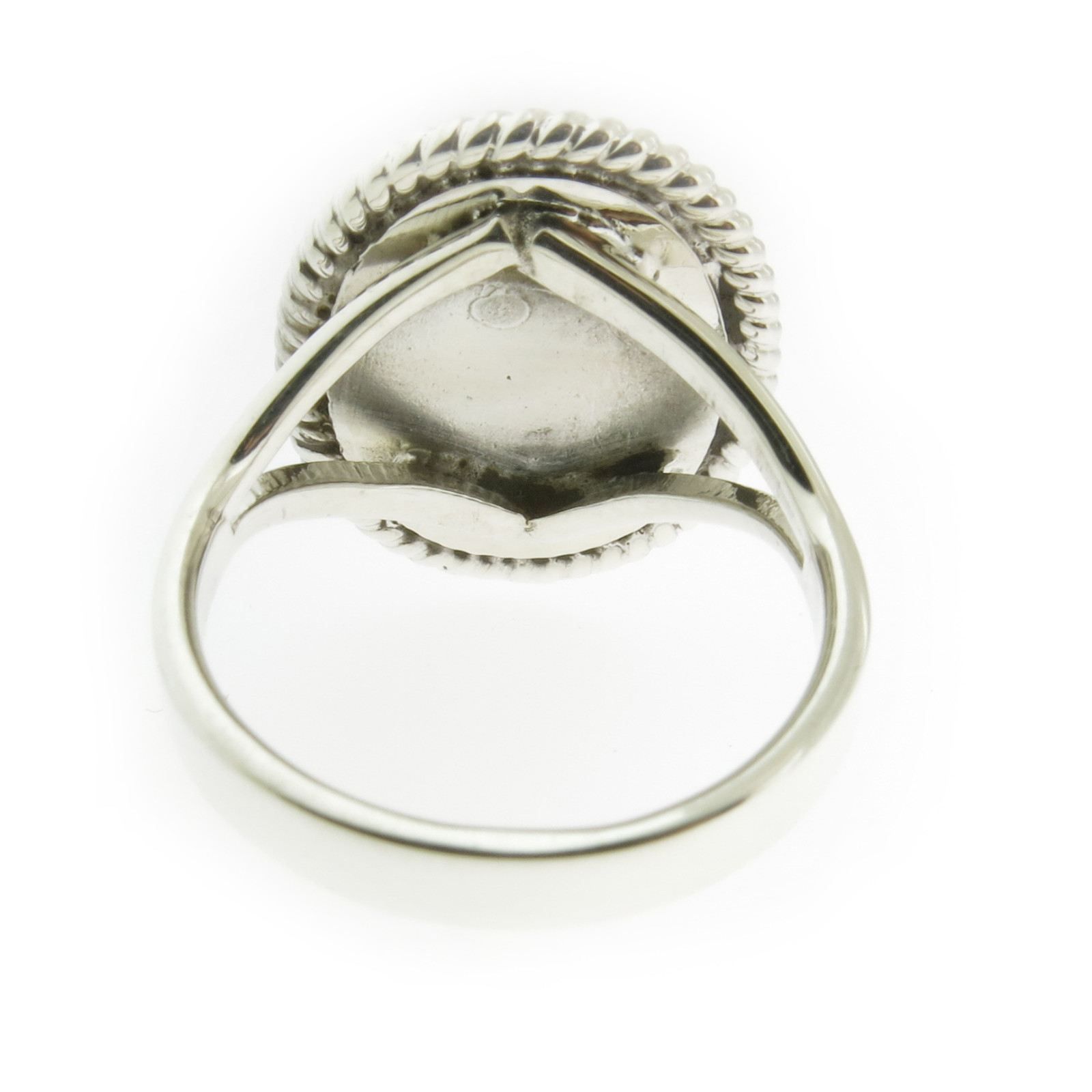 925 Sterling Silver High Polished Monogram Oval with Rope Edge Signet Ring