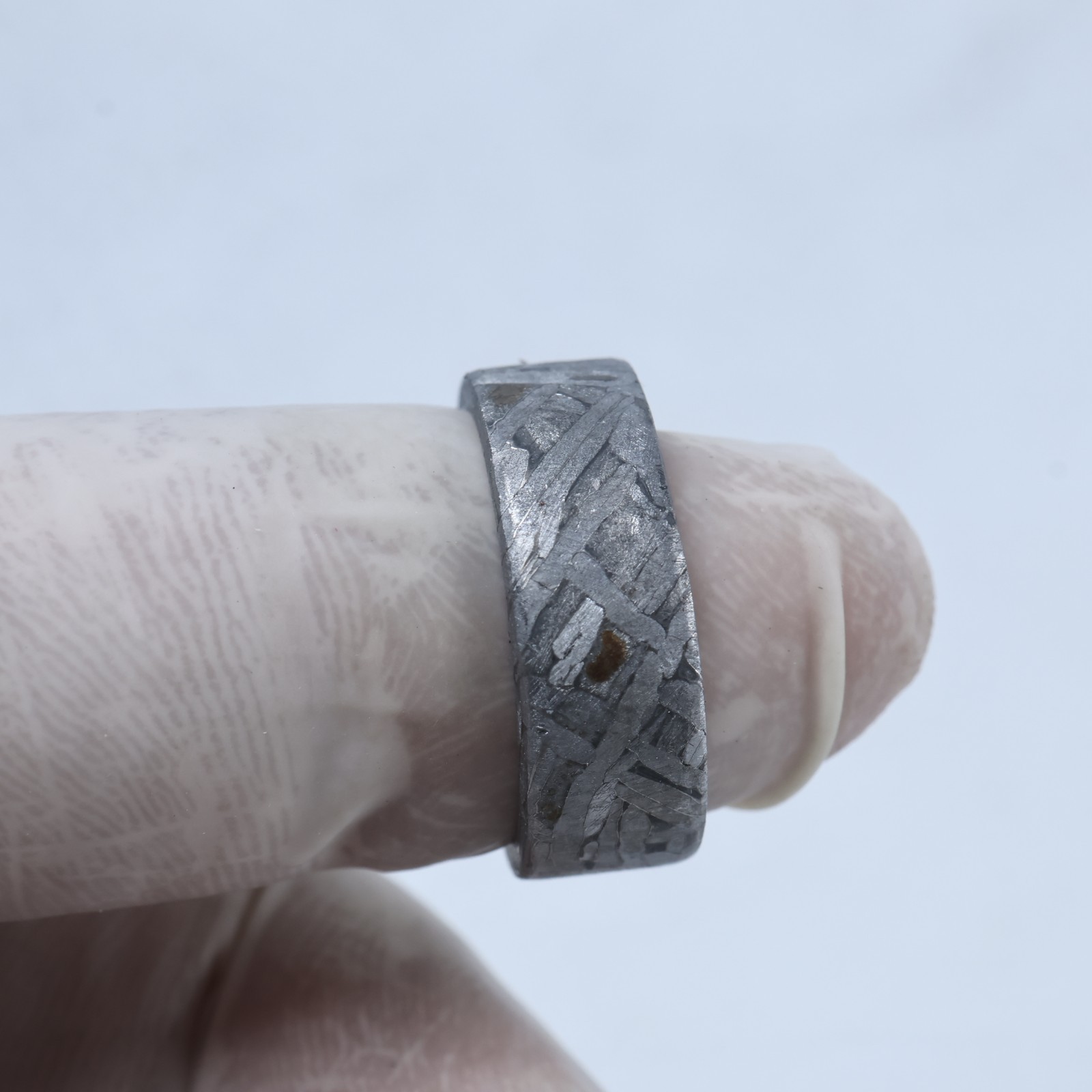 meteorite ring Natural meteorite carving crater ring, holiday gift