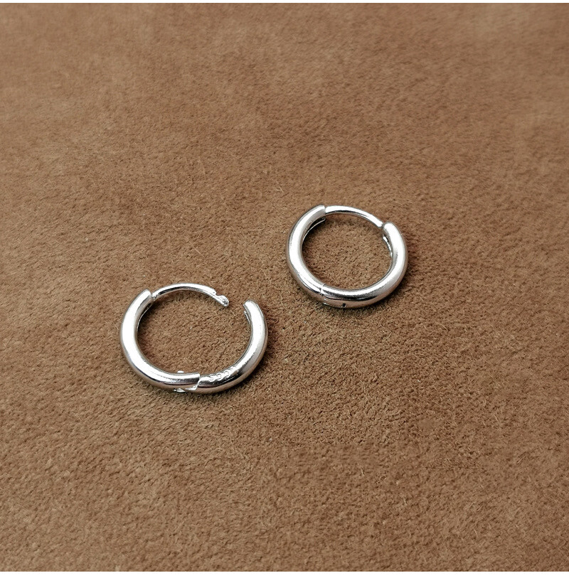 Surgical Steel Small Round Huggie Hoop Earrings Trendy Jewelry Gift For Her/Him