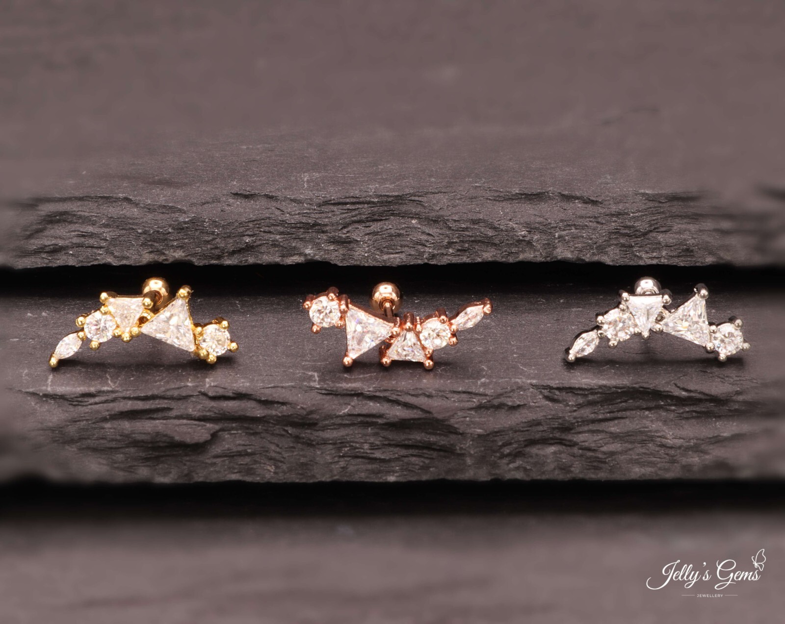 Beautiful Gold Silver Rose Cartilage Helix Conch Earrings Surgical steel B6