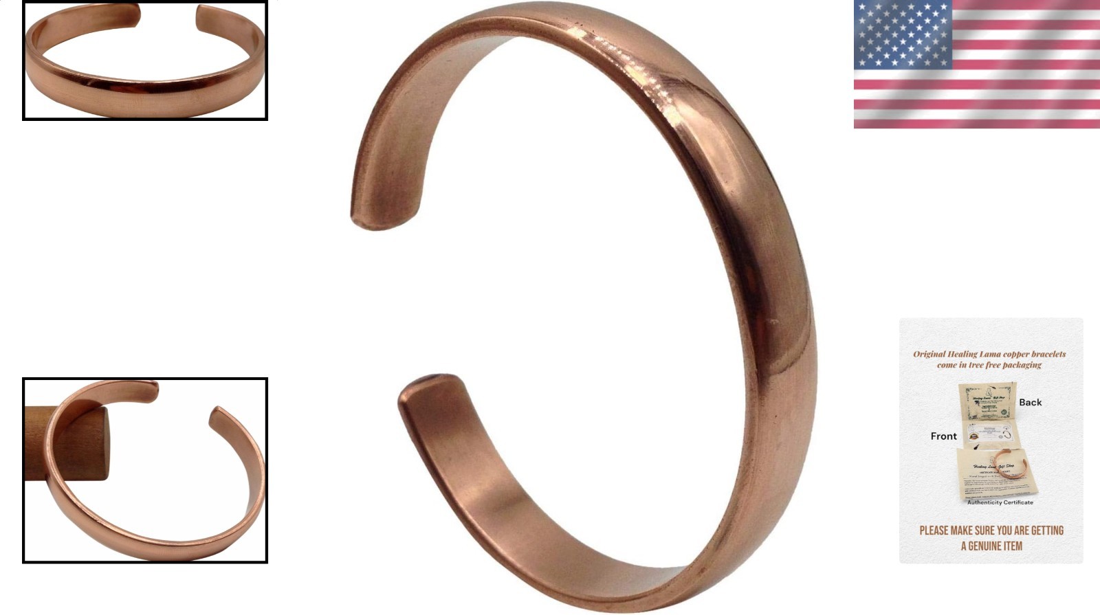 Unisex Adult Copper Cuff Bracelet 7 Inch Hand Forged Solid Unique