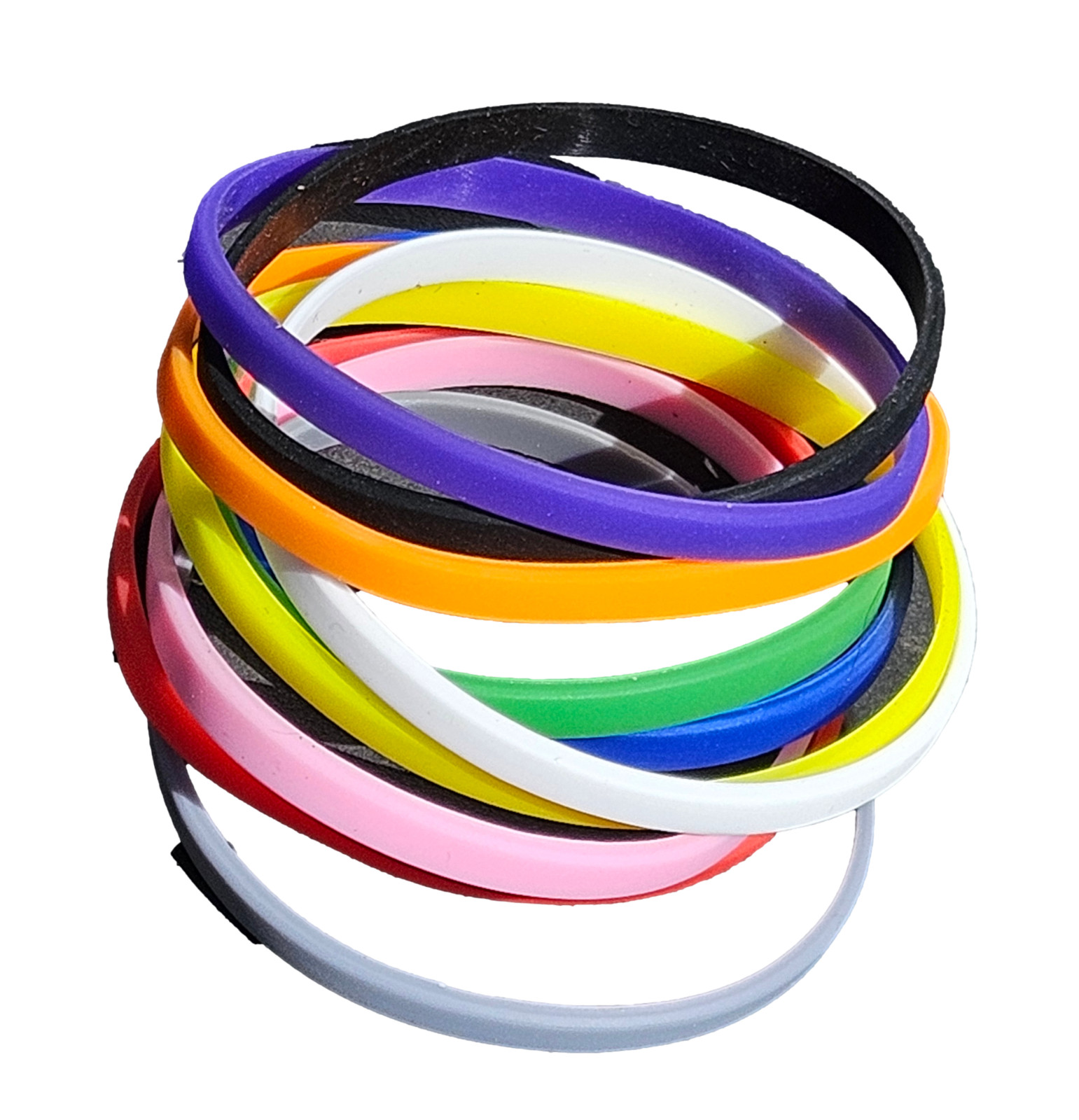 8x Unisex Slim Fashion Silicone Rubber Bands Bracelets Mixed Colours UK Seller