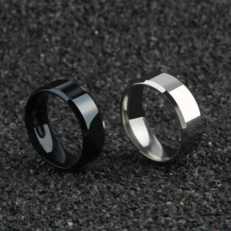 Titanium Stainless Steel 8Mm Brushed Finish Men Women Wedding Band Comfort Ring