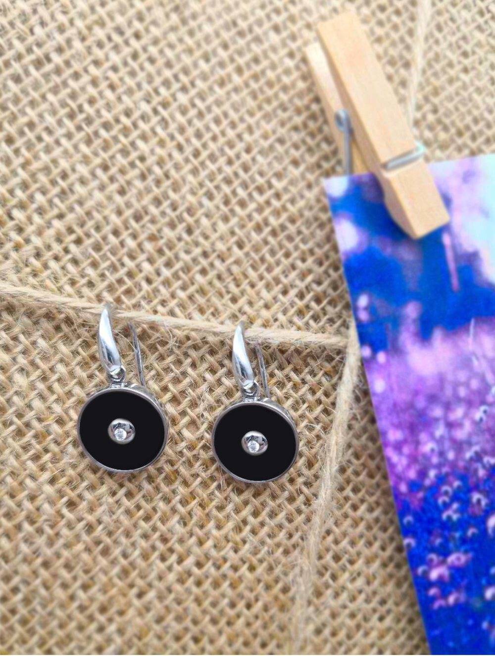 Matched Set of Onyx & Diamond Bezel-Set Earrings and Pendant – Boutique
