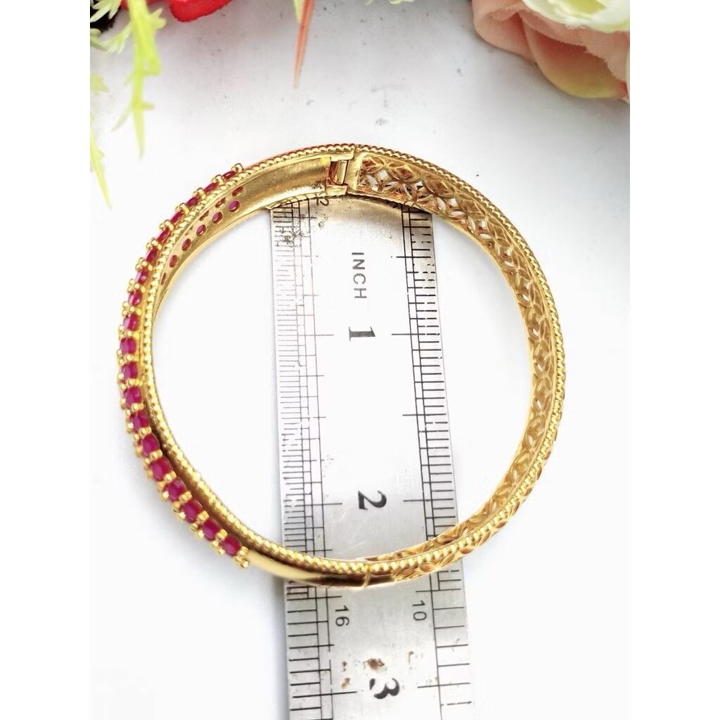18K 22K 23K 24K THAI BAHT YELLOW GOLD WOMEN Bracelet 7 in jewelry gifts