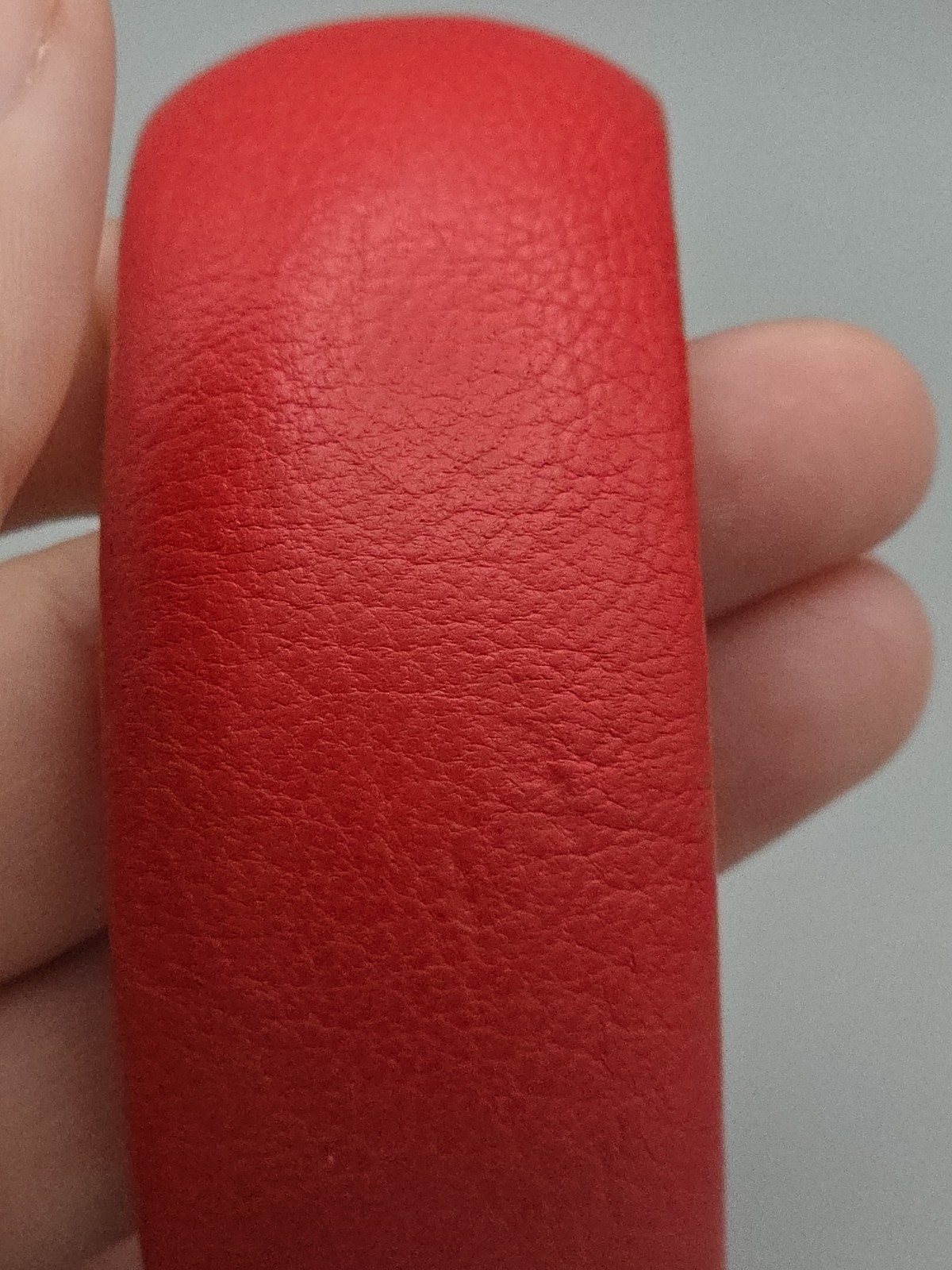 Scuola del Cuoio Genuine Red Italian Leather Wide Bangle Bracelet Made in Italy
