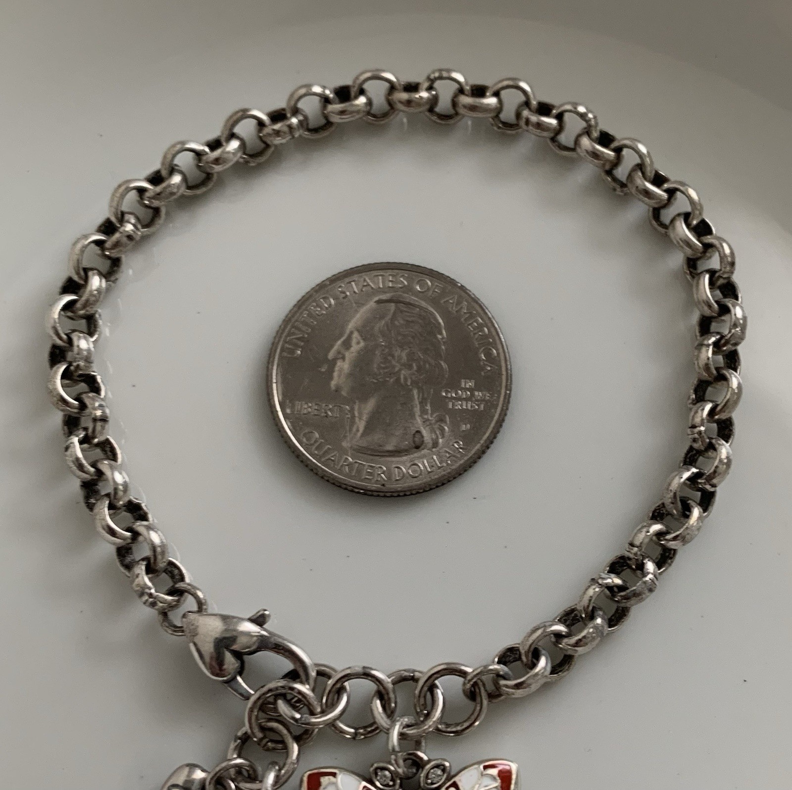 Brighton BUTTERFLY FLORAL 8 Inch Bracelet, Crystal Accents