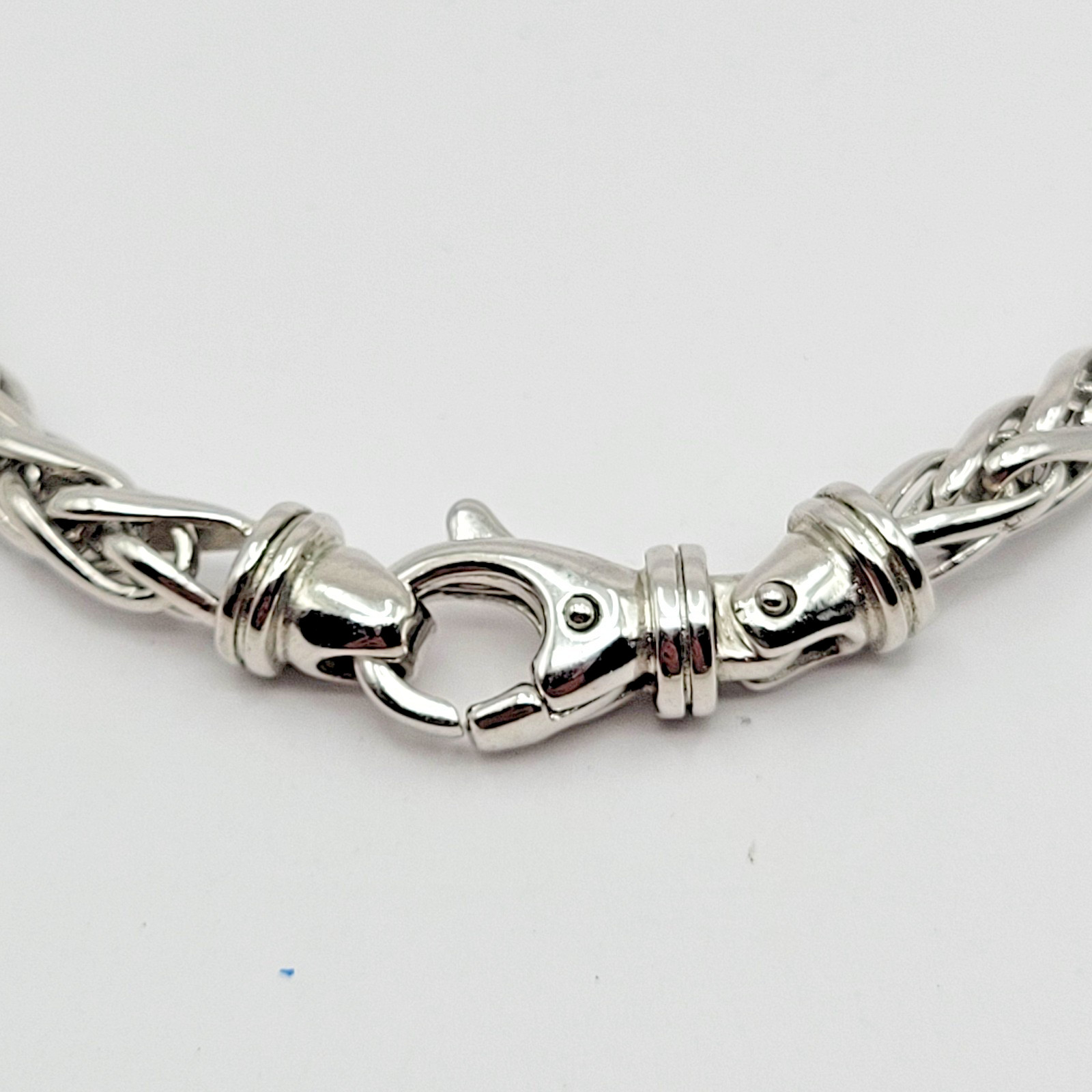 QVC Bronzo Italia Milor Silver Tone 4mm Spiga Wheat Chain Necklace ~ 18″