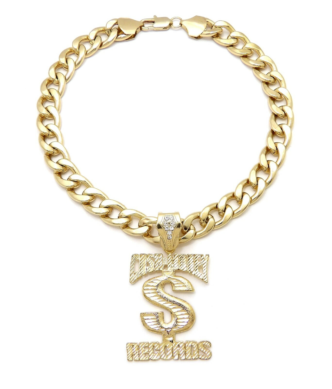 ICED HIP HOP CASH MONEY RECORDS PENDANT 11mm 18″ 20″ CUBAN CHOKER CHAIN NECKLACE