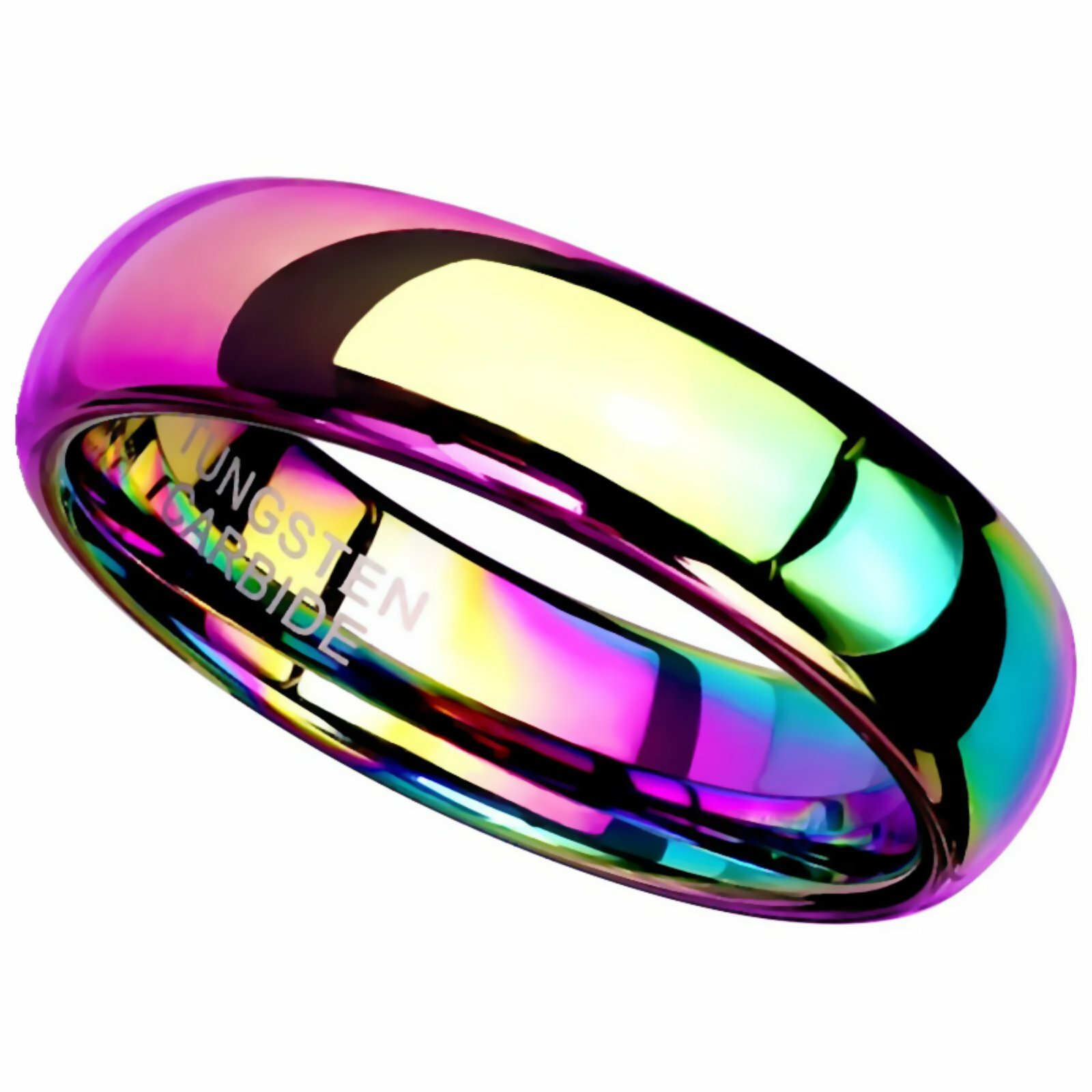 Tungsten Rainbow Ring Womens Mens 6mm Wedding Band Handfasting Promise Size 5-13