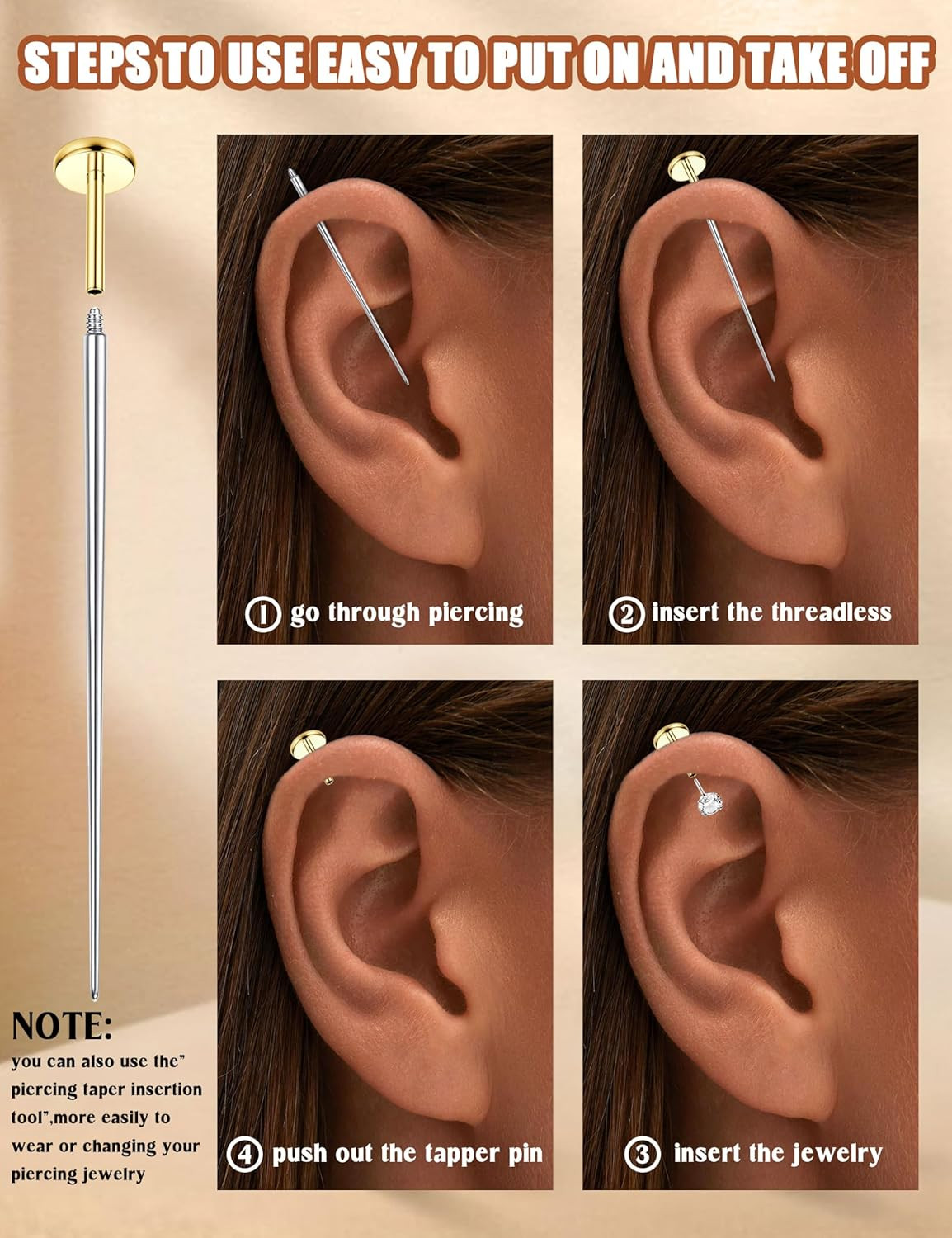 18G 16G Hypoallergenic Flat Back Earrings Stud Earrings – 316L Surgical Steel In