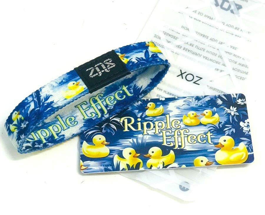 ZOX *RIPPLE EFFECT* Silver Sng band w/Card Choose Size NIP RUBBER Duck