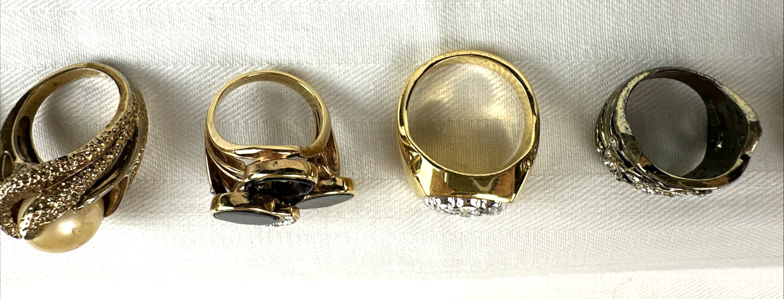 Fashion Ring Lot, 13 Different Rings of Various Designs and Sizes, Free Shipping