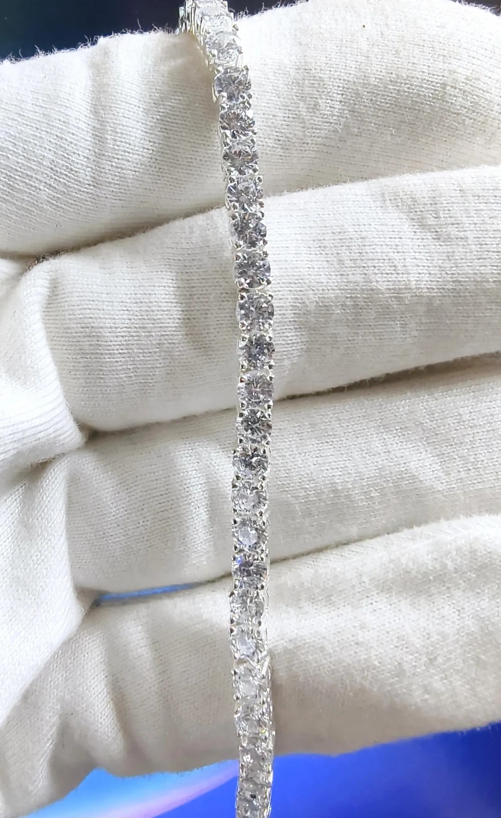 12.0Ct Round Cut 5 mm Diamond Womens Tennis Bracelet 14K White Gold Plated