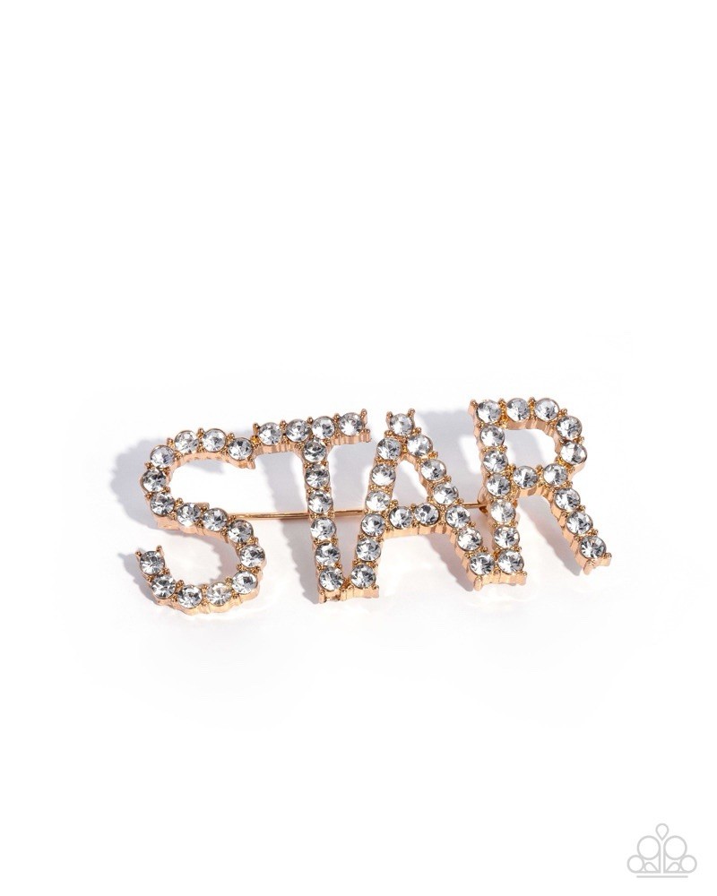 Superstar Sum – Gold Paparazzi Brooch