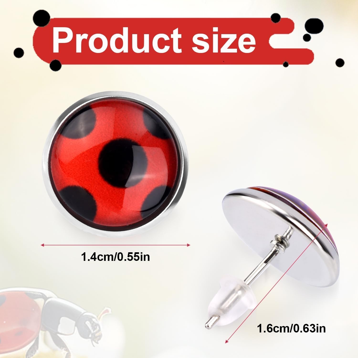 Charming Red and Black Ladybug Earrings – Whimsical Fashion for Any Event