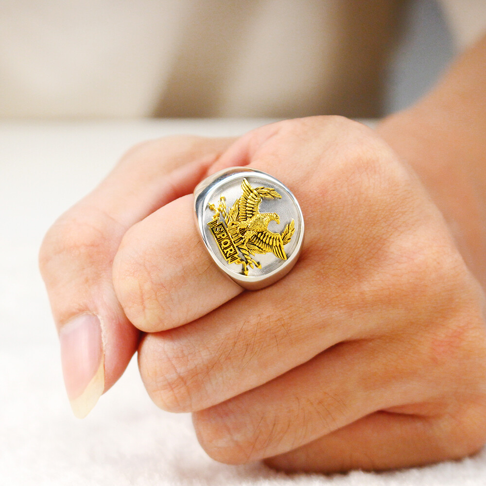 The Roman SPQR Eagle Emblem To Senatus Populusque Romanus Sterling Silver Ring