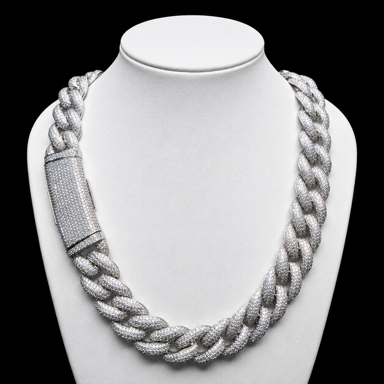 22″ VVS Moissanite Cuban Link Chain 925 Sterling Silver Iced Out Necklace
