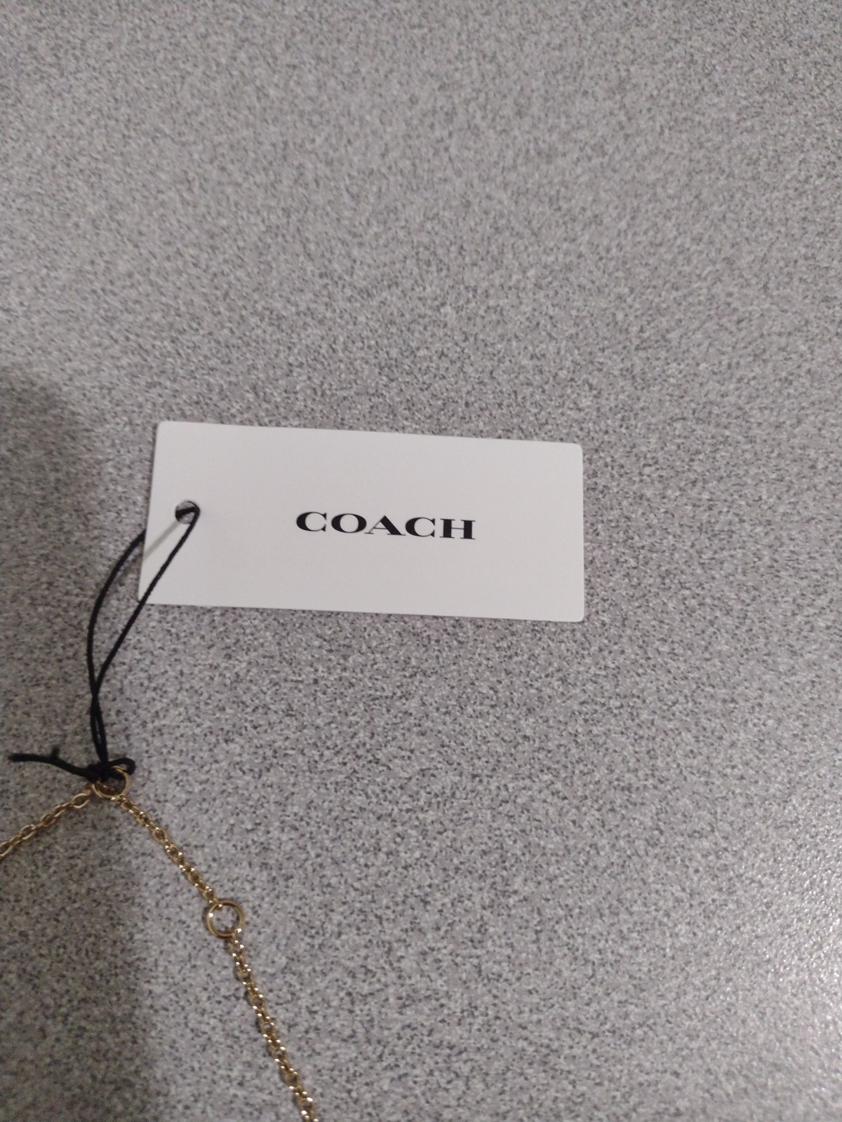 Coach Heart Shaped Pendant Necklace C Logo Gold Tone Chain 18″