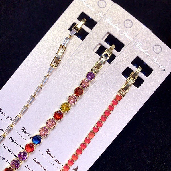 10PCS Bohemian Bracelet For Women Layered Dopamine Colorful Zircon Gift