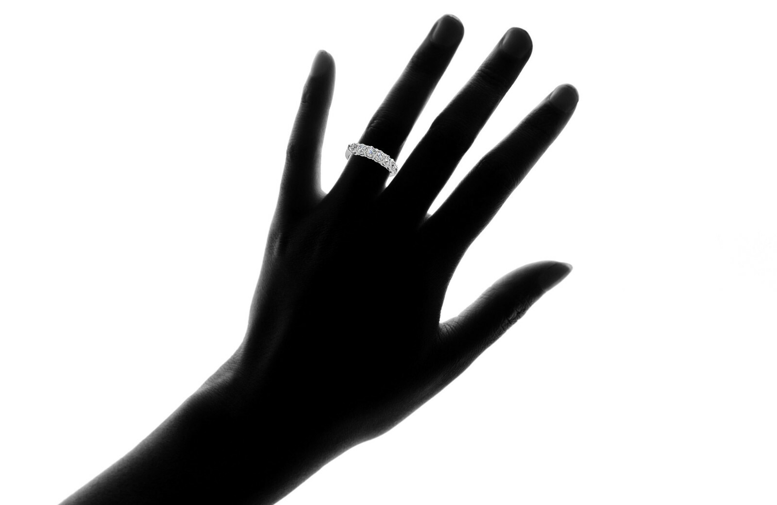 Sterling Silver 925 Plated Women’s CZ Round Eternity Wedding Band Ring