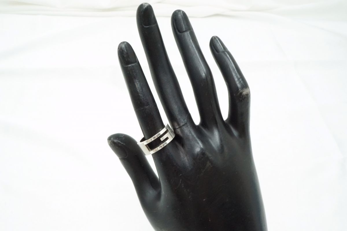 GUCCI 7.5 US Branded G Ring Logo 7.8ｇ Unisex Ag925 Silver Accessories 6672j
