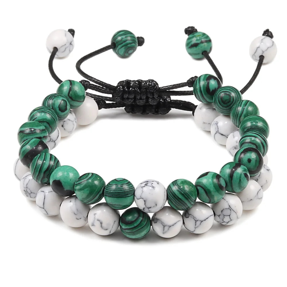 Handmade Adjustable Braided Bracelet Black Lava Stone Crown Tiger Eye Beads