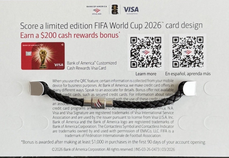 FIFA World Cup 26 Bank Of America Braided RARE WHITE FIFA Charm Bracelet