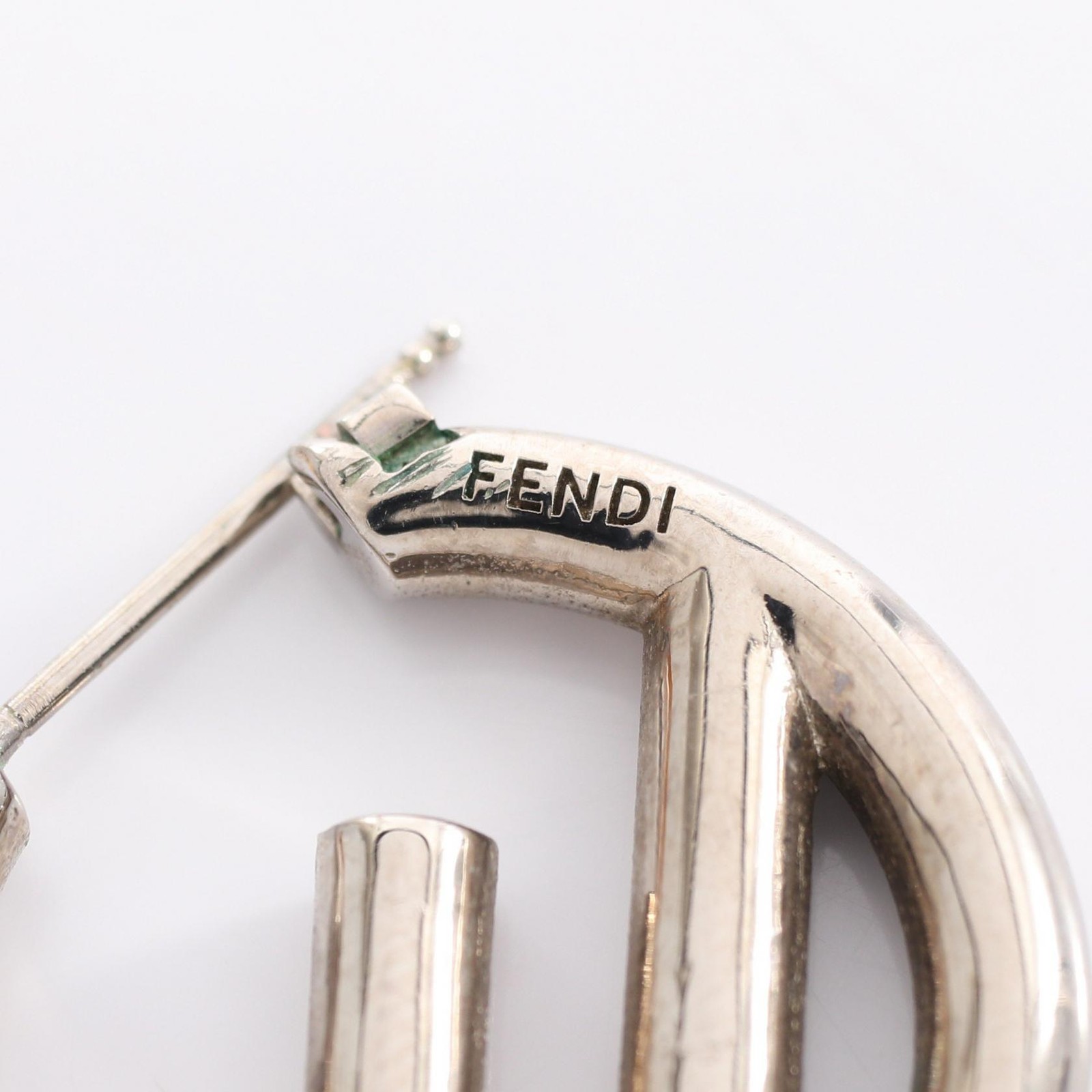 FENDI Ef’s Hoop Pierced earrings Stainless Steel Used Women