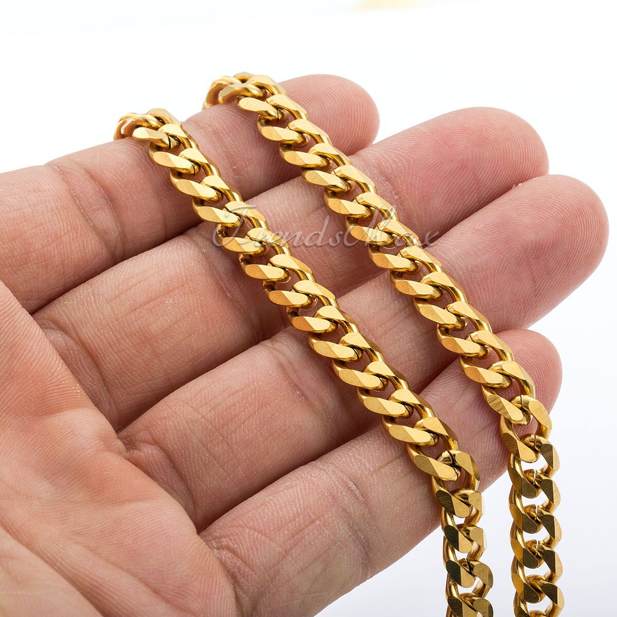 3/5/7mm Mens Miami Gold Plated Cuban Curb Chain Necklace Stainless Steel Jewelry